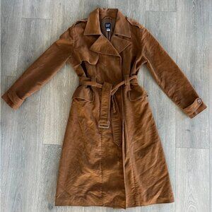 Vintage Gap Women's Brown and Trench Coat Size S